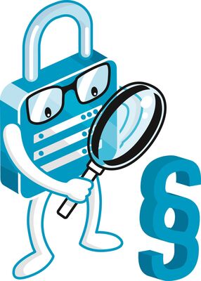 dacuro Männchen Datenschutz Paragraph und Lupe