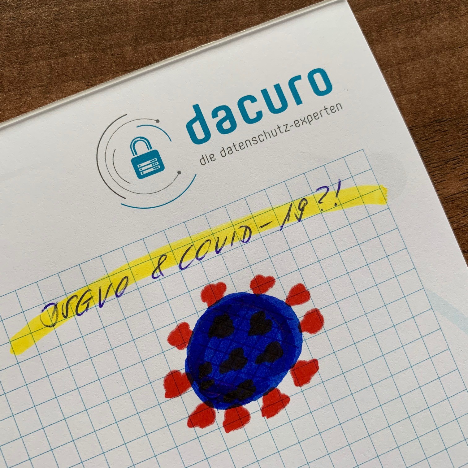 Corona Virus gezeichnet DSGVO und COVID